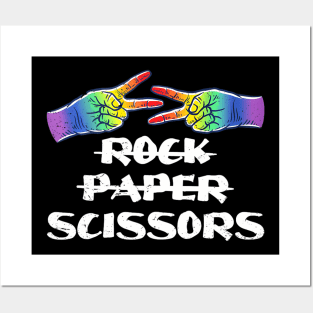 Rock Paper Scissors Game Lesbian Pride Lgbt Support Posters and Art